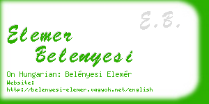 elemer belenyesi business card